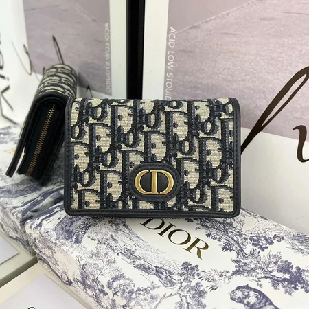 ディオールバッグ ディオール ファスナー 折りたたみ財布 CDシグネチャー 大容量 Dior ユニセックスウォレットカードケース