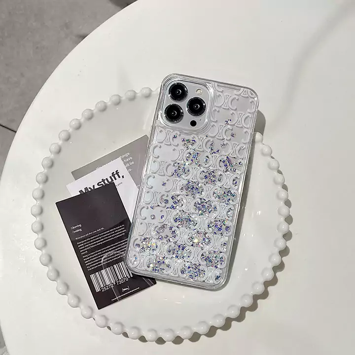 ブランド celine iphone 16 15 14 ケース 流砂 キラキラ iphone 16 セリーヌ風 携帯 ケース